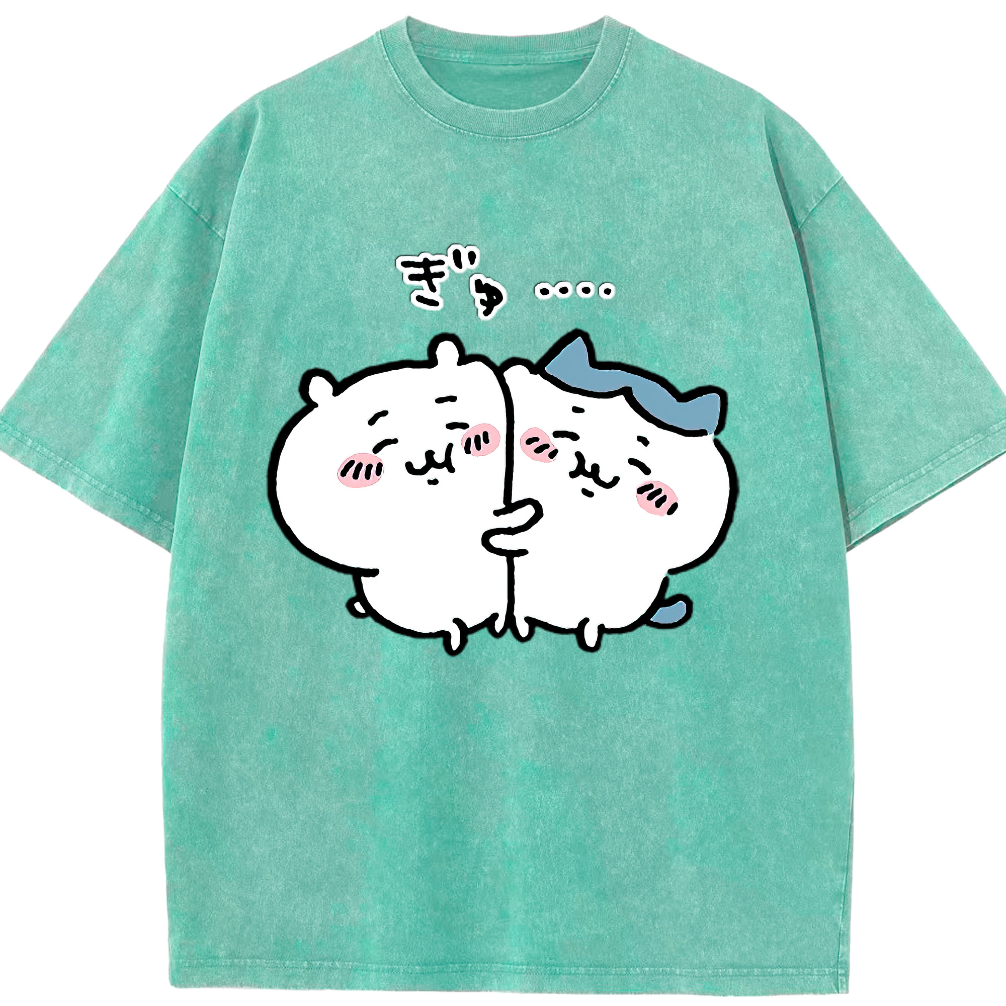 （画像用） ちいかわ ハチワレ Chii-kawa hachiware 綿100% ヴィンテージ風 半袖Tシャツ（フロントプリント）